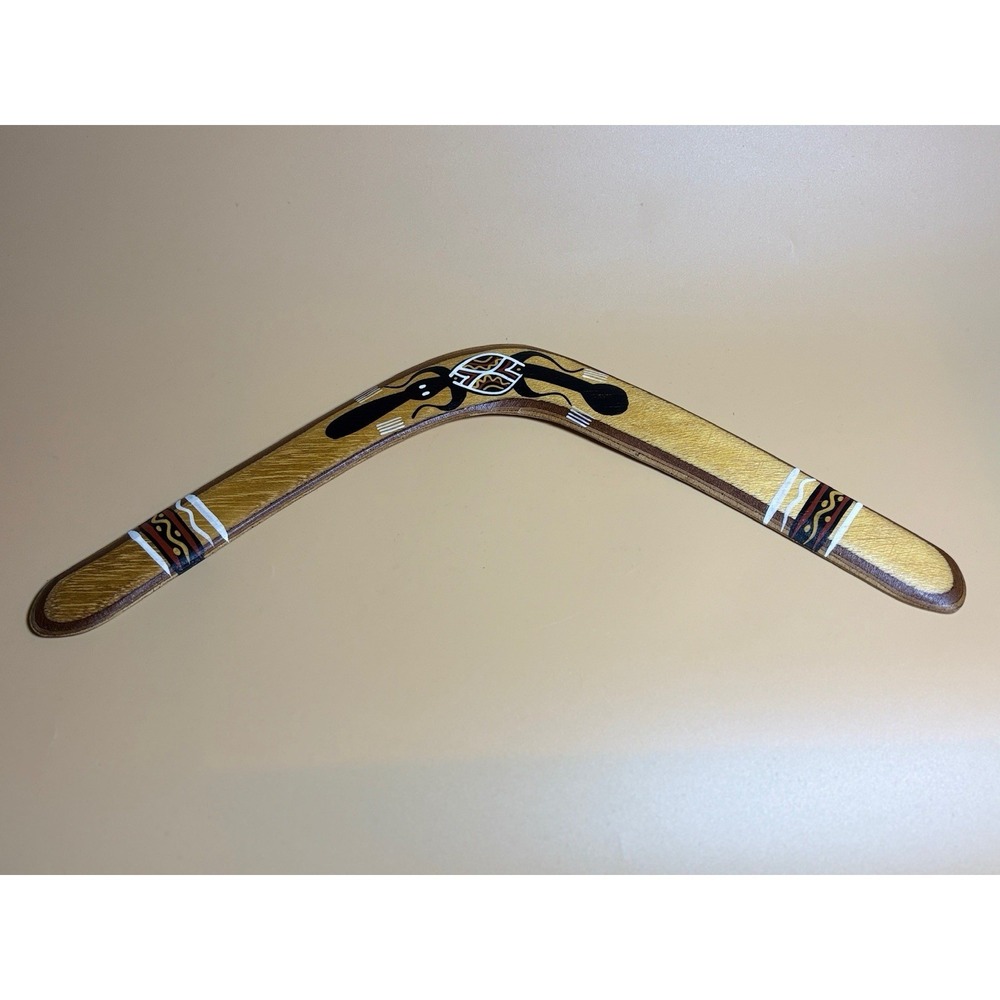 Authentic Aboriginal Boomerang - Artisan, Hand-Painted Wood Australian Platypus